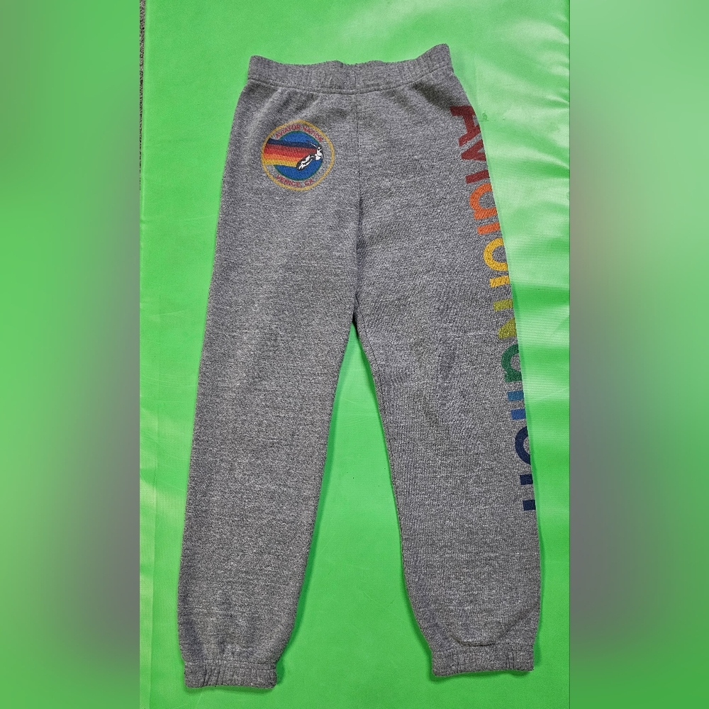Aviator nation Kids Grey Sweatpants with Rainbow detail Size 10